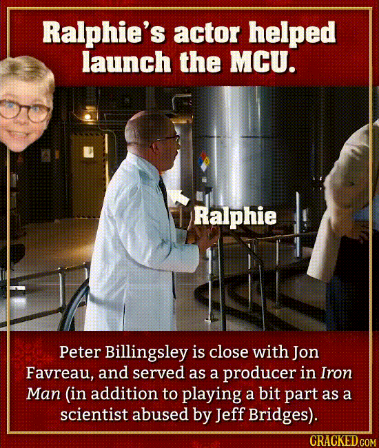 Ralphie’s actor helped launch the MCU
Peter Billingsley is close with Jon Favreau, and served as a producer in Iron Man (in addition to playing a bit