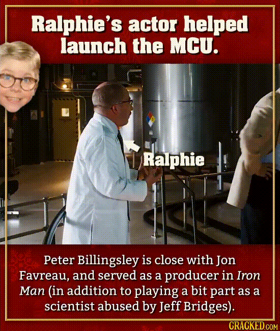 Ralphie’s actor helped launch the MCU
Peter Billingsley is close with Jon Favreau, and served as a producer in Iron Man (in addition to playing a bit 