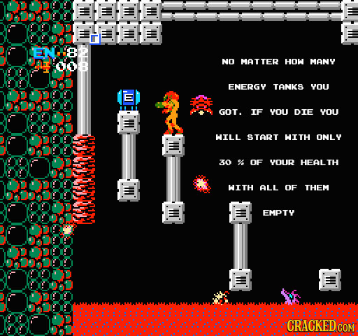 EN8 P 008 NO MATTER HOW MANY ENERGY TANKS YOU GOT. IF YOU DIE YOU WILL START WITH ONLY 30 % OF YOUR HEALTH WITH ALL oF THEM EMPTY CRACKED COM
