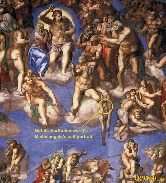 Not St. Bartholomew--It's Michelangelo's self portrait.