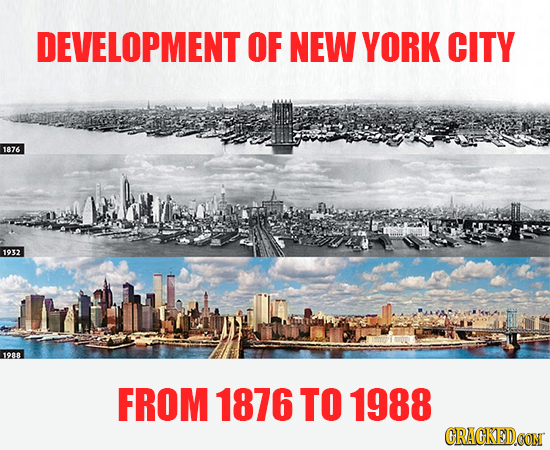 DEVELOPMENT OF NEW YORK CITY 1876 1932 1988 FROM 1876 TO 1988 CRACKEDOON 
