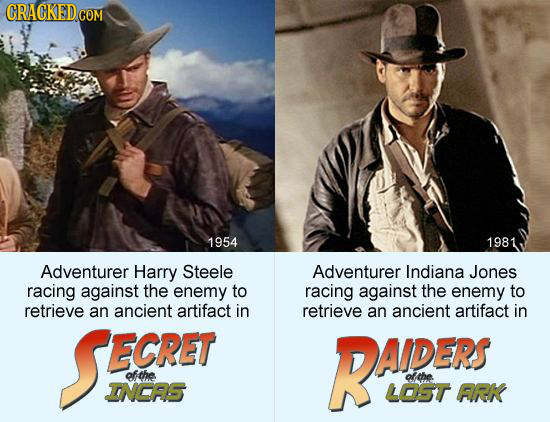 CRACKED COM 1954 198 Adventurer Harry Steele Adventurer Indiana Jones racing against the enemy to racing against the enemy to retrieve an ancient arti