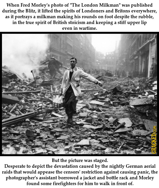 When Fred Morley's photo of The London Milkman was published during the Blitz, it lifted the spirits of Londoners and Britons everywhere, as it port