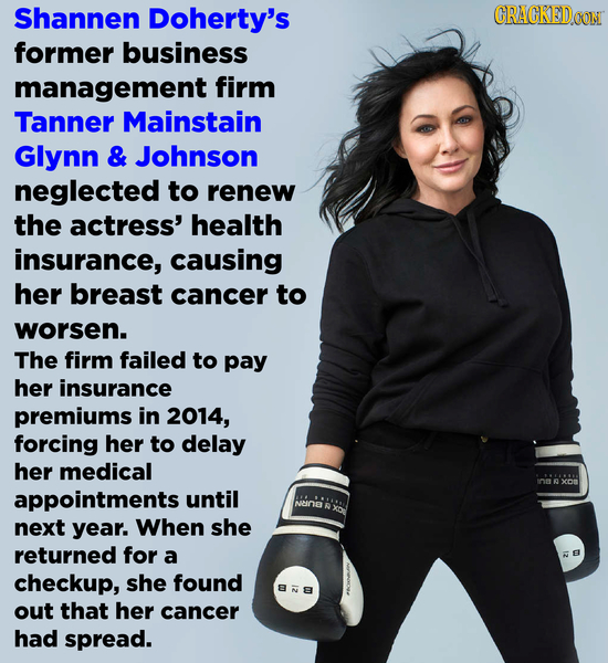 Shannen Doherty's CRACKEDOON former business management firm Tanner Mainstain Glynn & Johnson neglected to renew the actress' health insurance, causin