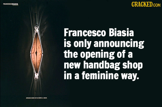 PANCESCOAMA CRACKED.COM Francesco Biasia is only announcing the opening of a new handbag shop in a feminine way.