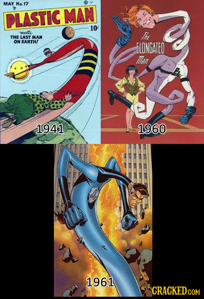MAY Na.17 PLASTIC MAN 10 meite the THE LAST MAN ON EARTH! ELONGATED Tlan 1941 1960 1961 CRACKEDGOM