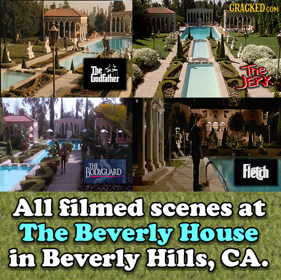 The The iodfather JEr THE BODYGUARD Fleth A1l filmed scenes at The Beverly House in Beverly Hills, CA.