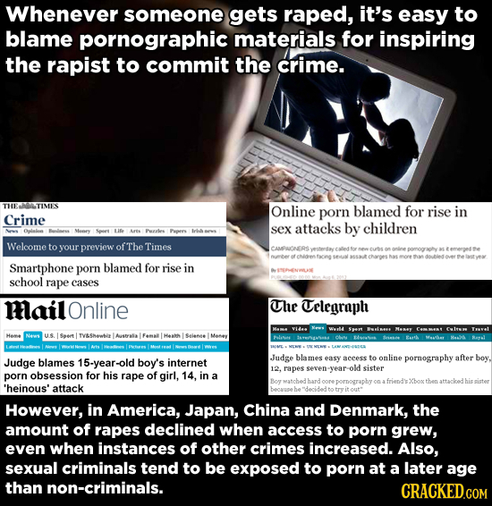 Whenever someone gets raped, it's easy to blame pornographic materials for inspiring the rapist to commit the crime. THEMOLTIMES Online porn blamed fo