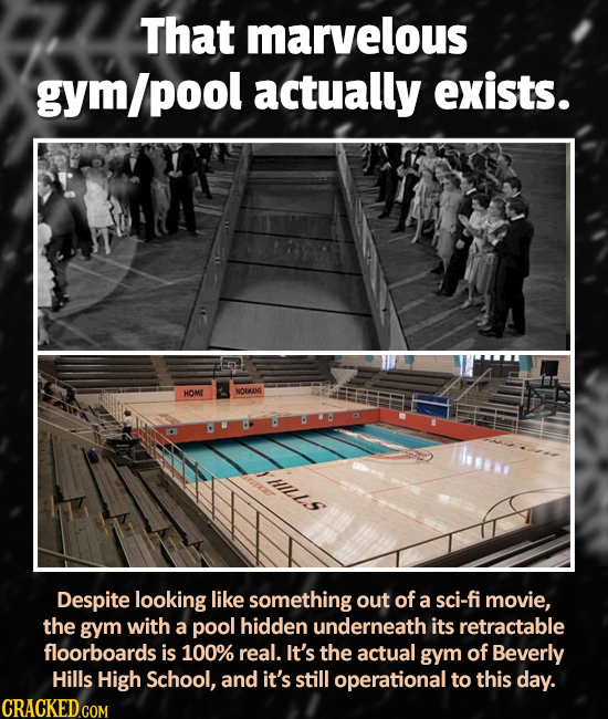 That marvelous gym/pool actually exists. NOVIN HOME tills Despite looking like something out of a sci-fi movie, the gym with a pool hidden underneath