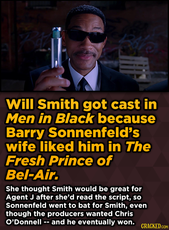 Unpredictably Weird Decisions That Gave Us Major Movie Moments - Will Smith got cast in Men in Black