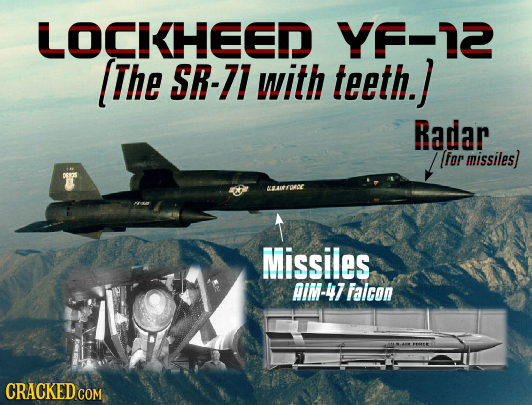 LOCKHEED YF-12 The SR-7I with teeth.] Radar for missiles) T EPrDC Missiles AiM-47 Falicon CRACKED COM 