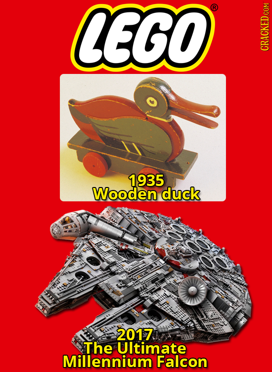 CEGO CRACKED COM 1935 Wooden duck 2017 The Ultimate Millennium Falcon