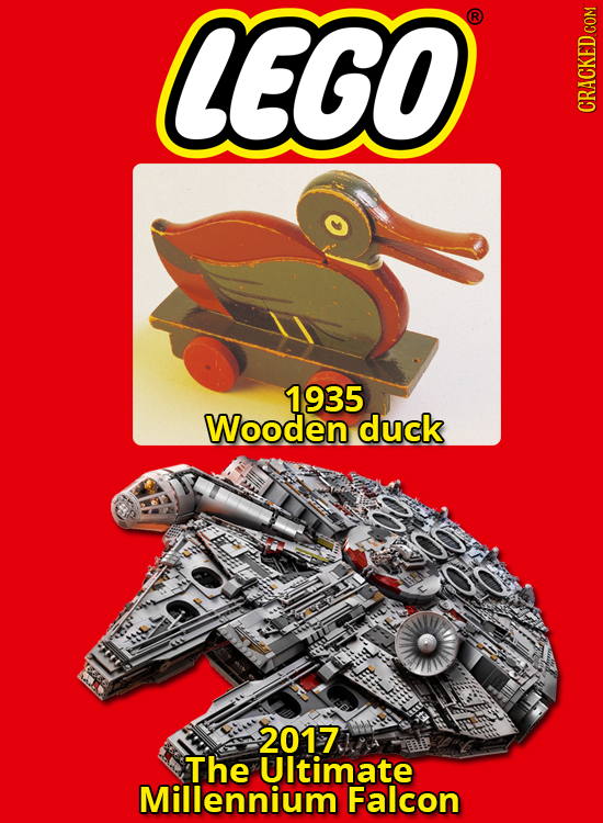 CEGO CRACKED COM 1935 Wooden duck 2017 The Ultimate Millennium Falcon 