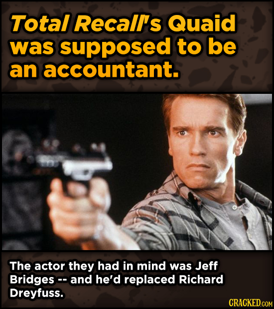 Super-Weird Early Versions Of Famous Characters - Total Recall's Quaid was supposed to be an accountant.