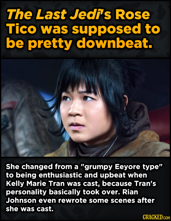 Super-Weird Early Versions Of Famous Characters - The Last Jedis Rose Tico was supposed to be pretty downbeat