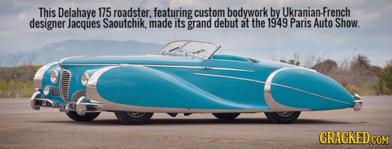 This Delahaye 175 roadster. featuring custom bodywork by Ukranian-French designer Jacques Saoutchik. made its grand debut at the 1949 Paris Auto Show.