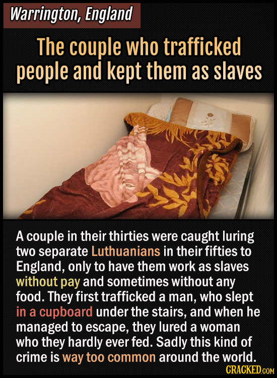 Warrington, England - The couple who trafficked people and kept them as slaves - A couple in their thirties were caught luring two separate Luthuanian