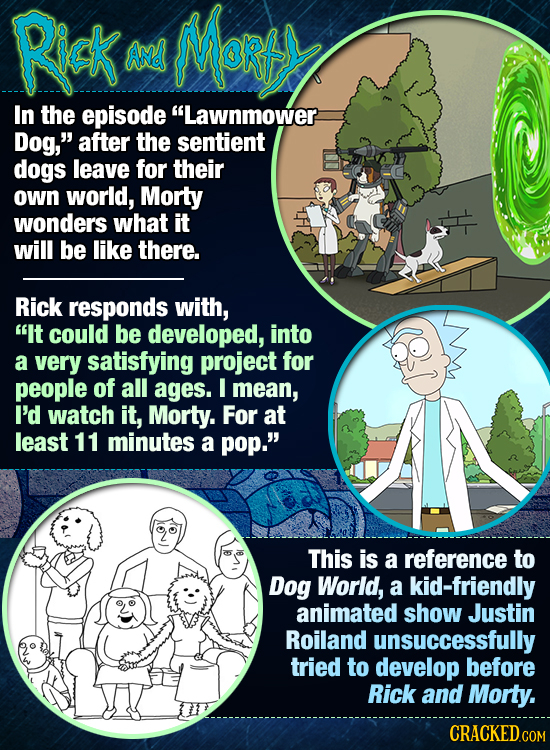 Rick Morts Amd In the episode Lawnmower Dog, after the sentient dogs leave for their own world, Morty wonders what it will be like there. Rick respo
