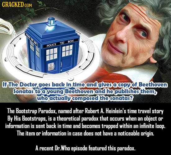 BOX 23 POLICE If The Doctor. goes back in time and gives a copy of Beethoven Sonatas to a young Beethoven and he publishest who actually composed the