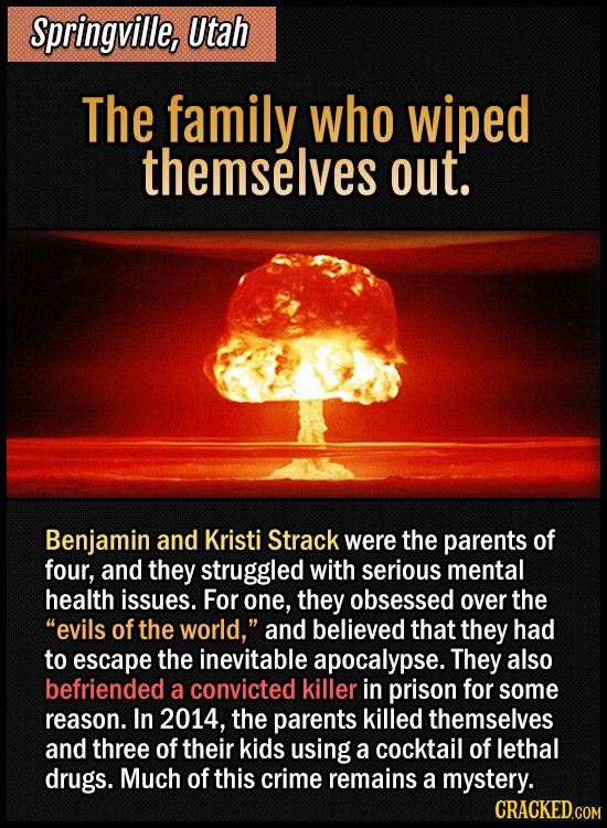 Springville, Utah - The family who wiped themselves out - Benjamin and Kristi Strack were the parents of four, and they struggled with serious mental