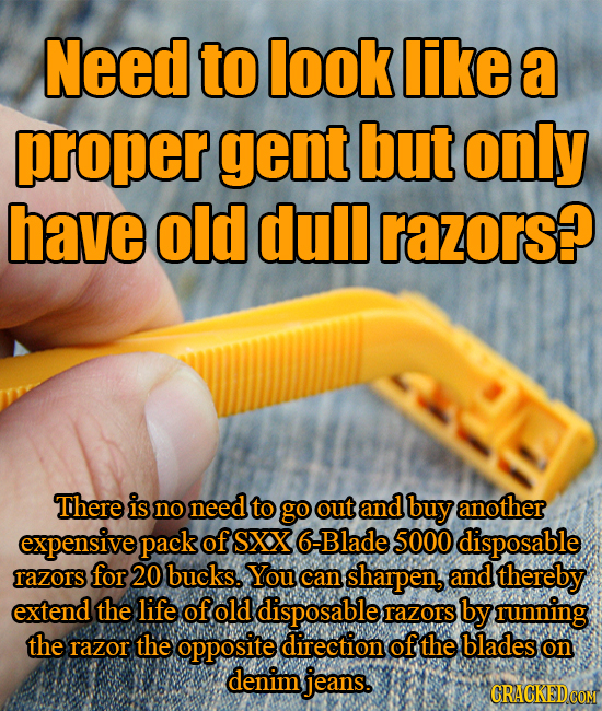 Need to look like a proper gent but only have old dull razors? There is no need to go out and buy another expensive pack of SXX 6 -Blade 5000 disposab