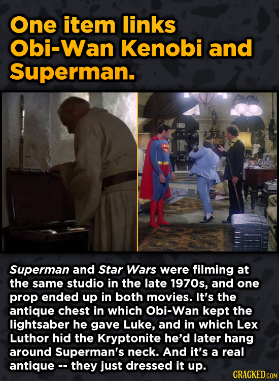 Iconic Movies You Didn’t Know Reused Their Props And Sets - One item links bi-Wan Kenobi and Superman.