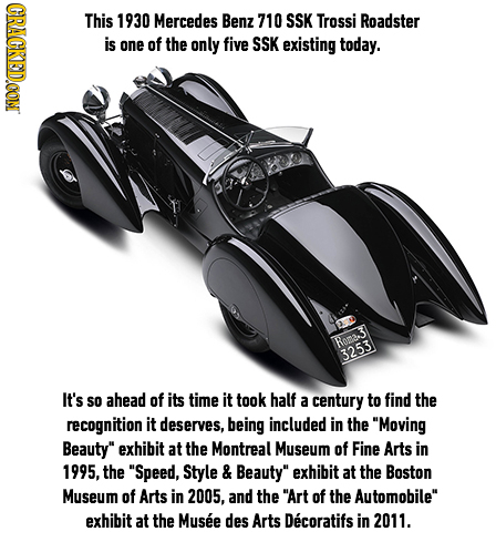 CRACKEDCON This 1930 Mercedes Benz 710 SSK Trossi Roadster is one of the only five SSK existing today. Rom:3 3253 It's So ahead of its time it took ha