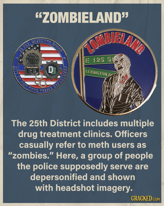 ZOMBIELAND EIEIN DETECTIVE SOD PCT h E 125 S CITY D: 25 LEXINGTON Ale OR DEPN POLTCE The 25th District includes multiple drug treatment clinics. Off