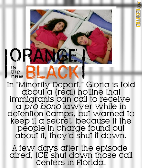 CRAGKEDDCON ORANGE is BLACK the new In Minority Deport, Gloria is told about a (real) hotline that immigrants can call to receive a pro bono lawyer