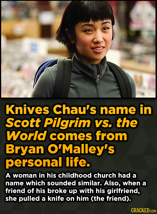 Surprising Sources Of Inspiration For Your Fav Characters - Knives Chau's name in Scott Pilgrim VS. the World comes from Bryan O'Malley's