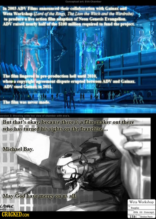 EVA Chamtot In 2003 ADV Films apnounced their collaboration with Gainax and Weta Workshop (Lord of the Rings, The Lion the Witch and the Wardrobe) to