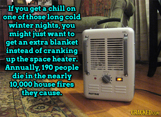 If you get a chill on one of those long cold winter nights, you might just want to get an extra blanket instead of cranking up the space heater. Annua