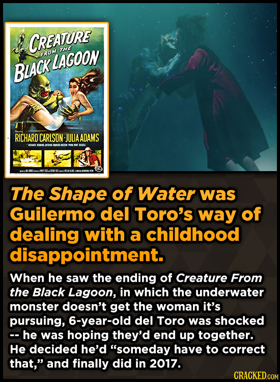 CREATURE THE FROM LAGOON BIACK RICHARD CARLSON JULIAADAMS ECMON 100 The Shape of Water was Guilermo del Toro's way of dealing with a childhood disappo