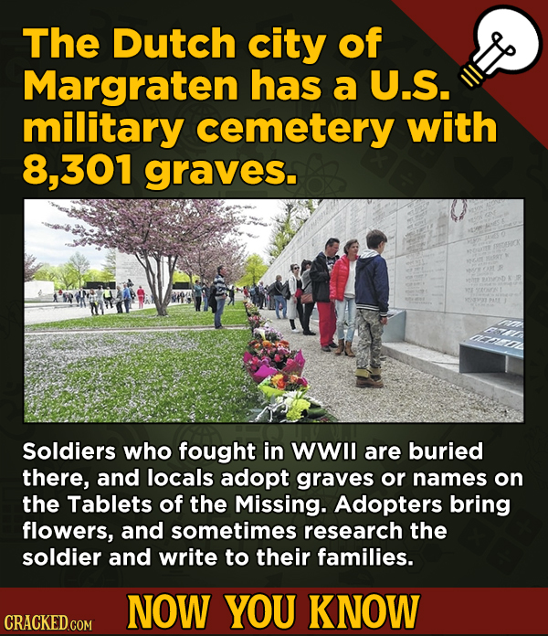 A Fresh Serving Of Movie-related And Miscellaneous Facts - The Dutch city of Margraten has a U.S. military cemetery with 8, 301 graves.