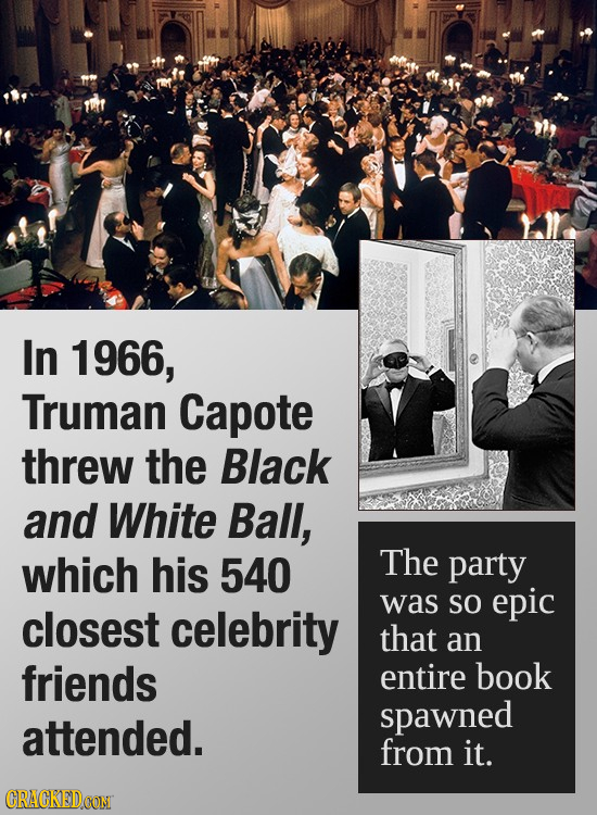 In 1966, Truman Capote threw the Black and White Ball, which his 540 The party was so epic closest celebrity that an friends entire book spawned atten