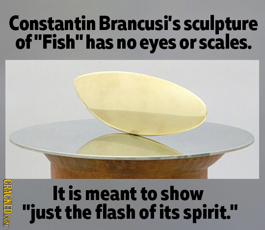 Constantin Brancusi's sculpture ofFish has no eyes or scales. CRACKEDCON It is meant to show just the flash of its spirit.