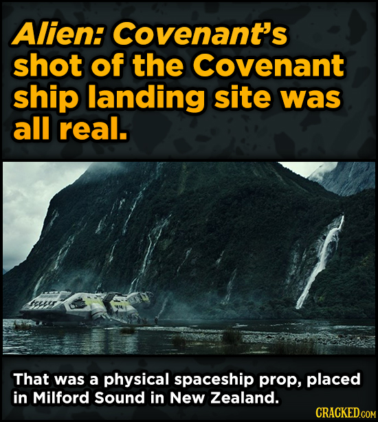 Ingenious Ways Famous Movies Pulled Off Special Effects - Alien: Covenant's shot of the Covenant ship landing site was all real.