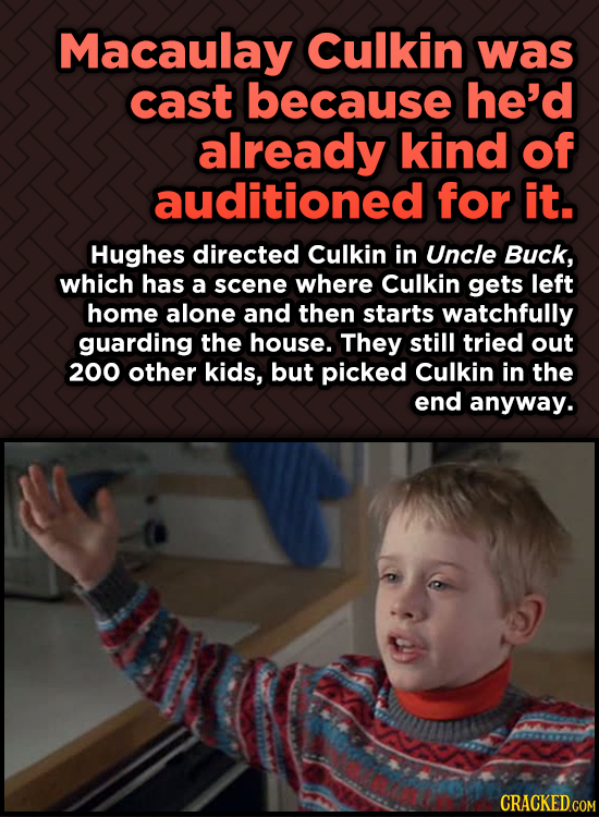 Odd, Fascinating Trivia About Home Alone - Macaulay Culkin was cast because he'd already kind of auditioned for it.