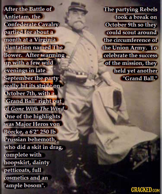 After the Battle of The partying Rebels Antietam, the took a break on Confederate Cavalry October 9th so they partied for about a could scout around m