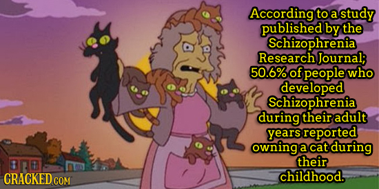 According to a study published by the Schizophrenia Research Journal; 50.6% of people who developed Schizophrenia during their adult years reported ow
