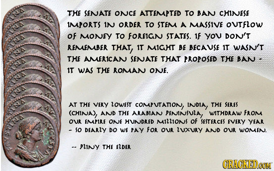 THE SENATE ONCE ATTEMPTED To BAN CHINESE 3120 1MPORTS 1N orDeR To STEM A MASSIVE OUIFlow OF MONEY TO fore1cn STATES. 1F YOu DON'T AL REMEMBER THAT, 1T