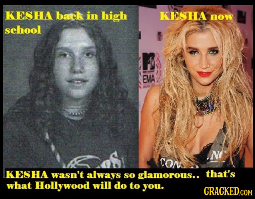 KESHA batck in high KESHA now school P EMA N CON KESHA wasn't always so glamorous.. that's what Hollywood will do to you.