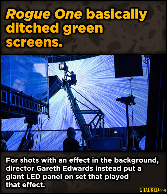 Ingenious Ways Famous Movies Pulled Off Special Effects - Rogue One basically ditched green screens.
