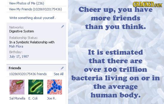 View Photos of Me (236) CRACKEDCO CON View My Friends 102869320175436) Cheer up, you have Write something about yourself. more friends than think. Net