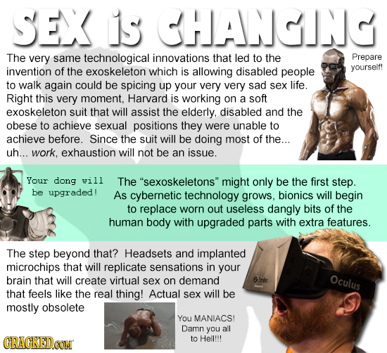 SEX is CHANGING The very same technological innovations that led to the Prepare invention of the exoskeleton which is allowing disabled people yoursel