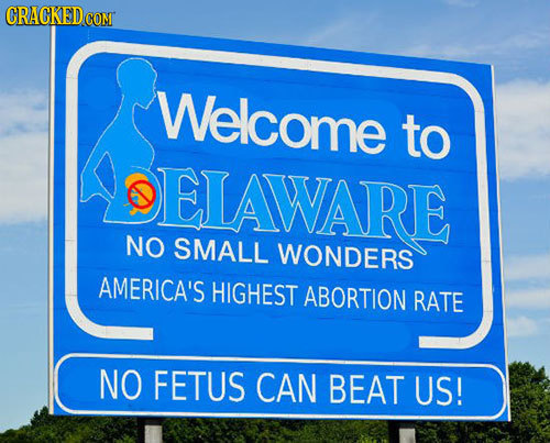 CRACKEDCON Welcome to ELAWARE NO SMALL WONDERS AMERICA'S HIGHEST ABORTION RATE NO FETUS CAN BEAT US! 