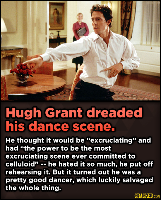 15 Weird Details About Love Actually That You Never Knew - Hugh Grant dreaded his dance scene. He thought it would be excruciating