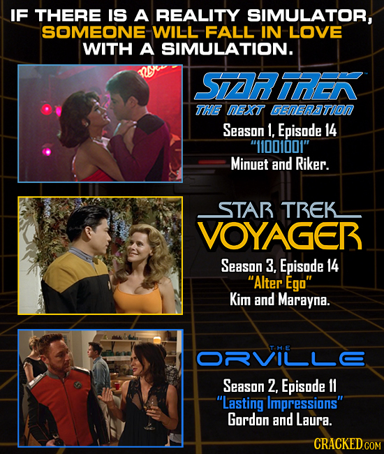 IF THERE IS A REALITY SIMULATOR, SOMEONE WILL FALL IN LOVE WITH A SIMULATION. STRIREA THE nEXT BENERATION Season 1. Episode 14 11001001 Minuet and R