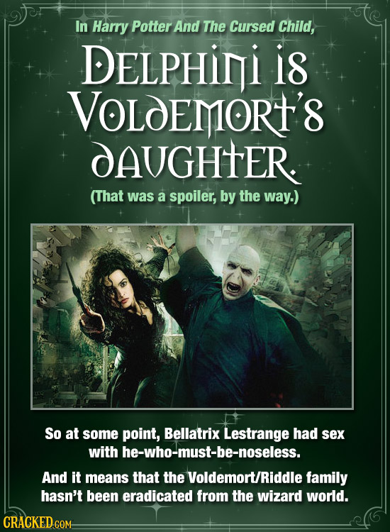 In Harry Potter And The Cursed Child, DELPHINI is VOLdEMORT'S DAUGHTER. (That was a spoiler, by the way.) So at some point, Bellatrix Lestrange had se