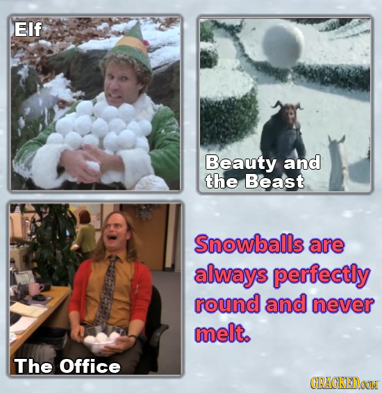 EIf Beauty and the Beast Snowballs are always perfectly round and never melt. The Office CRACKEDOON